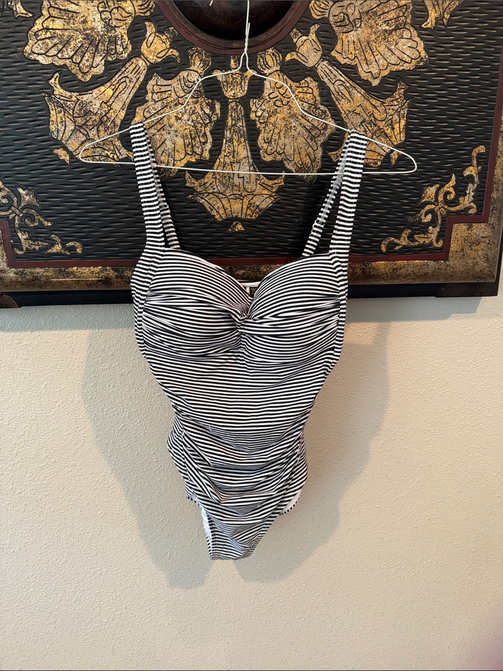 Mossimo Supply Co. Black and White Striped One-Piece Swimsuit